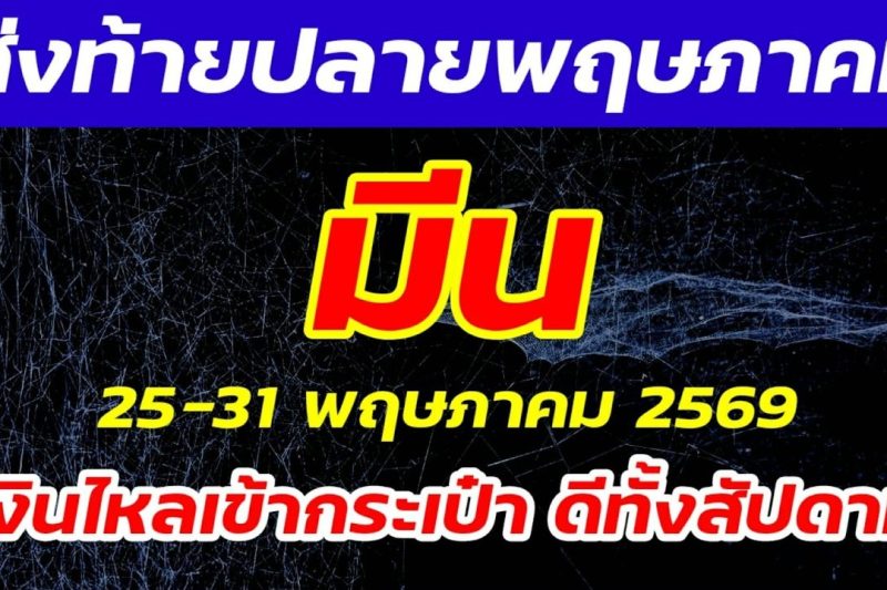 ราศีมีน ส่งท้ายพฤษภาคม หลายสิ่งเป็นใจ งานเงินผูกกัน ดวงเรียกทรัพย์ปลายพฤษภาคม ดีนักแล