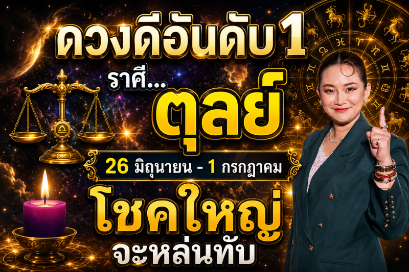 ดวงดีมาก‼️ราศีตุลย์♎ 26 มิถุนายน – 1 กรกฎาคม โชคใหญ่จะหล่นทับรับเงินล้าน🎉