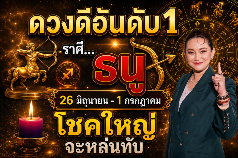ดวงดีมาก‼️ราศีธนู♐​ ​ 26 มิถุนายน – 1 กรกฎาคม โชคใหญ่จะหล่นทับรับเงินล้าน🎉