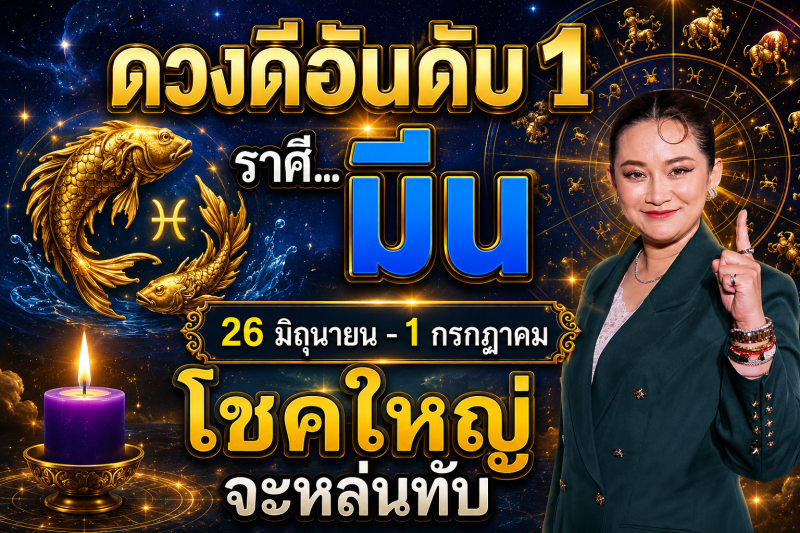 ดวงดีมาก‼️ ราศีมีน♓ 26 มิถุนายน – 1 กรกฎาคม โชคใหญ่จะหล่นทับรับเงินล้าน🎉