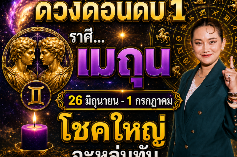 ดวงดีมาก‼️ ราศีเมถุน♊  26 มิถุนายน – 1 กรกฎาคม โชคใหญ่จะหล่นทับรับเงินล้าน🎉