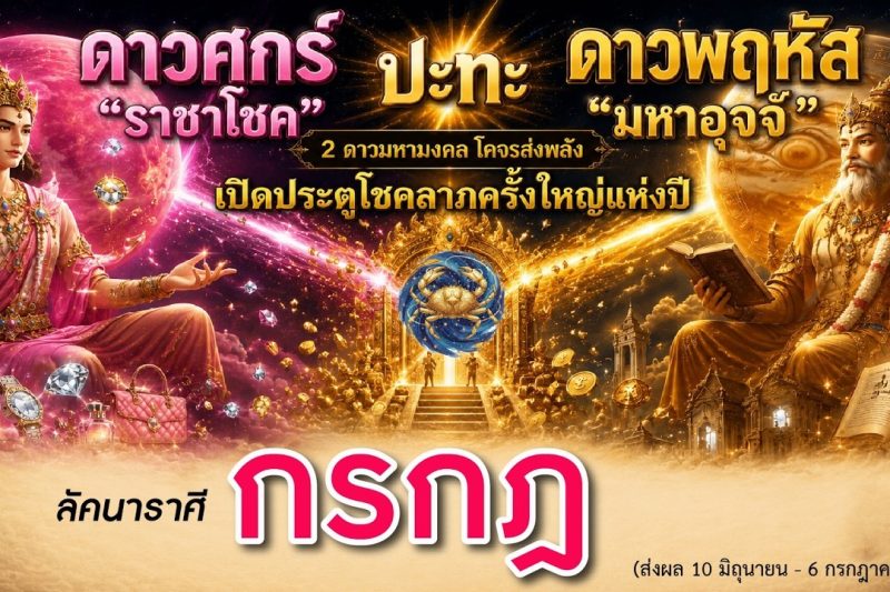 ราศีกรกฎ 🕉️ ดาวศุกร์ “ราชาโชค” ⚡️ดาวพฤหัส “มหาอุจจ์” เกิดโชคดี ในเรื่องใด?💖