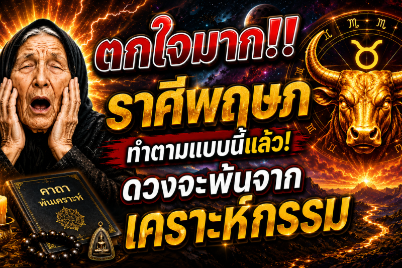 ตกใจมาก‼️ราศีพฤษภ♉  ทำตามแบบนี้แล้ว! ดวงจะพ้นจากเคราะห์กรรม