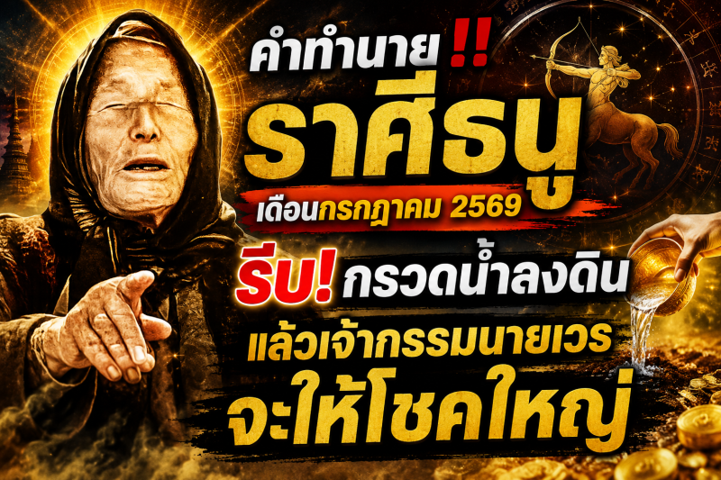 คำทำนาย‼️ราศีธนู ♐️ เดือนกรกฎาคม 2569 รีบ! กรวดน้ำลงดิน แล้วเจ้ากรรมนายเวรจะให้โชคใหญ่ 🎉💵