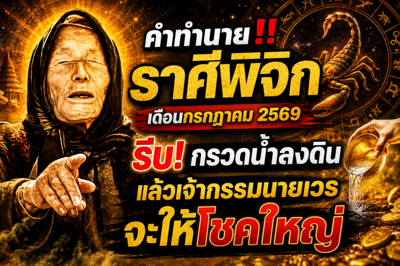 คำทำนาย‼️♏ราศีพิจิก เดือนกรกฎาคม 2569 รีบ! กรวดน้ำลงดิน แล้วเจ้ากรรมนายเวรจะให้โชคใหญ่ 🎉💵