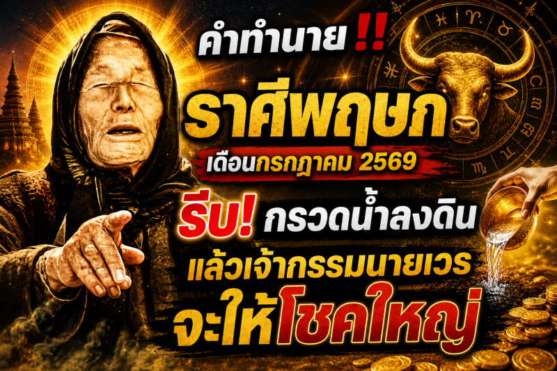 คำทำนาย‼️♉ ราศีพฤษภ เดือนกรกฎาคม 2569 รีบ! กรวดน้ำลงดิน แล้วเจ้ากรรมนายเวรจะให้โชคใหญ่ 🎉💵