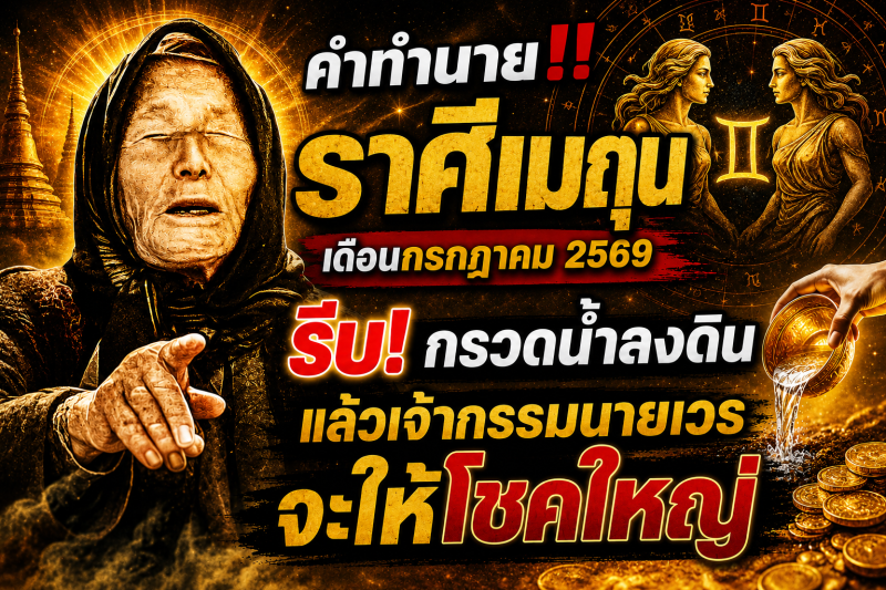 คำทำนาย‼️♊ ราศีเมถุน เดือนกรกฎาคม 2569 รีบ! กรวดน้ำลงดิน แล้วเจ้ากรรมนายเวรจะให้โชคใหญ่ 🎉💵