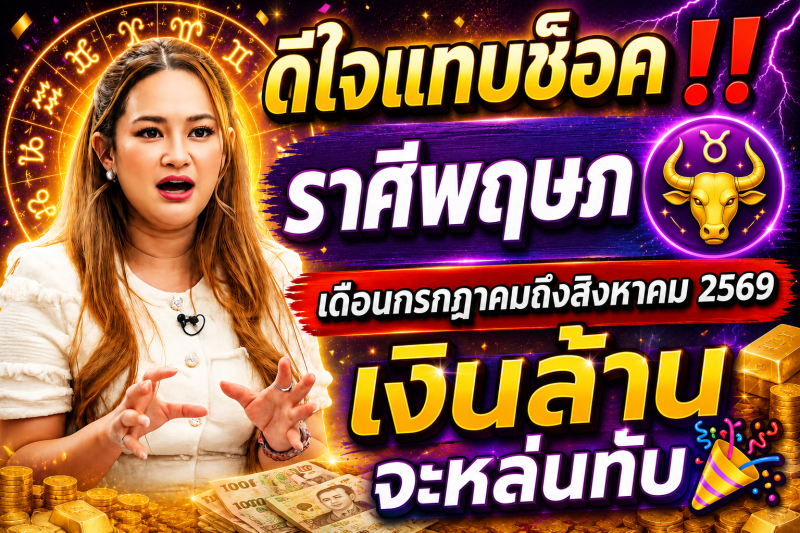 ดีใจแทบช็อค‼️ราศีพฤษภ♉  เดือนกรกฎาคมถึงสิงหาคม 2569 เงินล้านจะหล่นทับ🎉