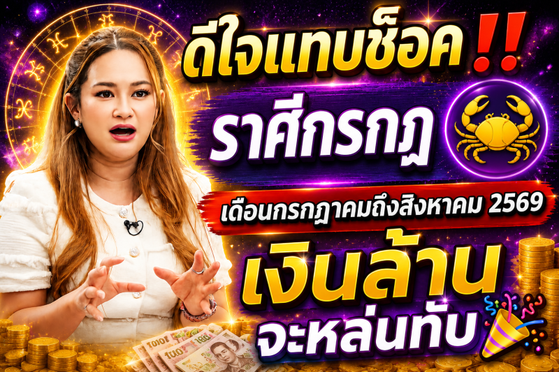 ดีใจแทบช็อค‼️ราศีกรกฎ♋  เดือนกรกฎาคมถึงสิงหาคม 2569 เงินล้านจะหล่นทับ🎉