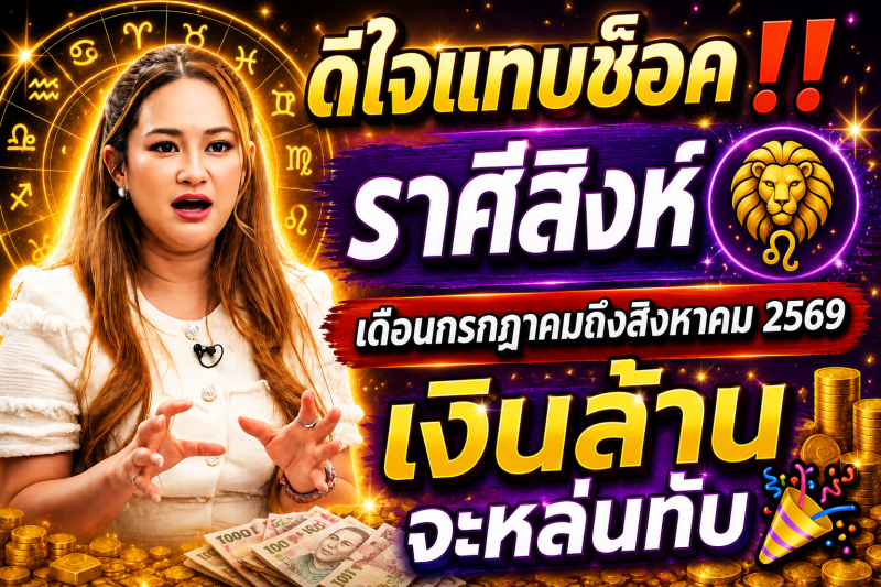 ดีใจแทบช็อค‼️ราศีสิงห์♌  เดือนกรกฎาคมถึงสิงหาคม 2569 เงินล้านจะหล่นทับ🎉