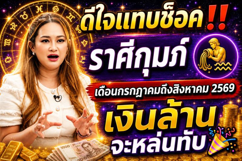 ดีใจแทบช็อค‼️ราศีกุมภ์♒  เดือนกรกฎาคมถึงสิงหาคม 2569 เงินล้านจะหล่นทับ🎉