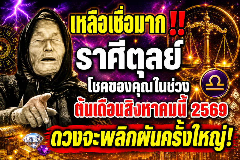 เหลือเชื่อมาก‼️ราศีตุลย์♎ โชคของคุณในช่วงต้นเดือนสิงหาคมนี้ 2569 ดวงจะพลิกผันครั้งใหญ่!