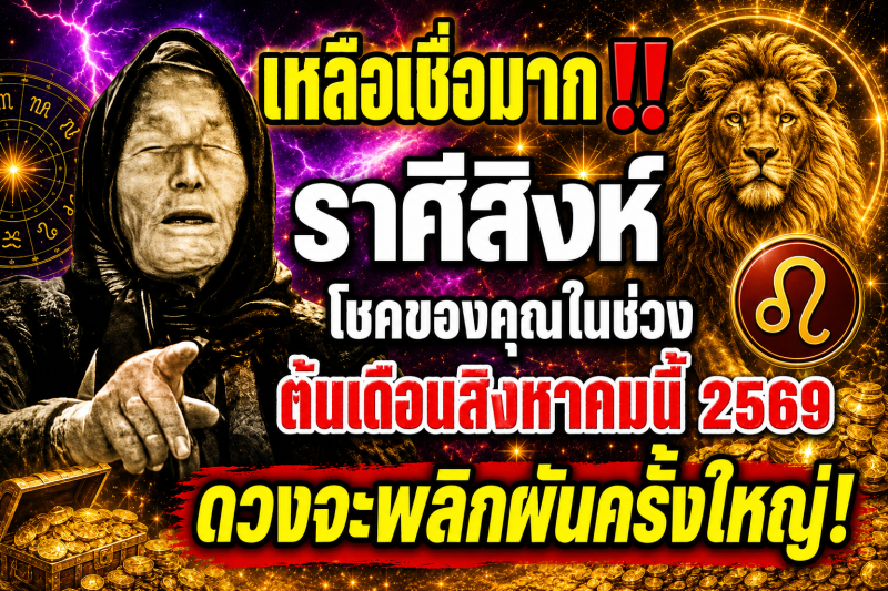 เหลือเชื่อมาก‼️ ราศีสิงห์♌ โชคของคุณในช่วงต้นเดือนสิงหาคมนี้ 2569 ดวงจะพลิกผันครั้งใหญ่!
