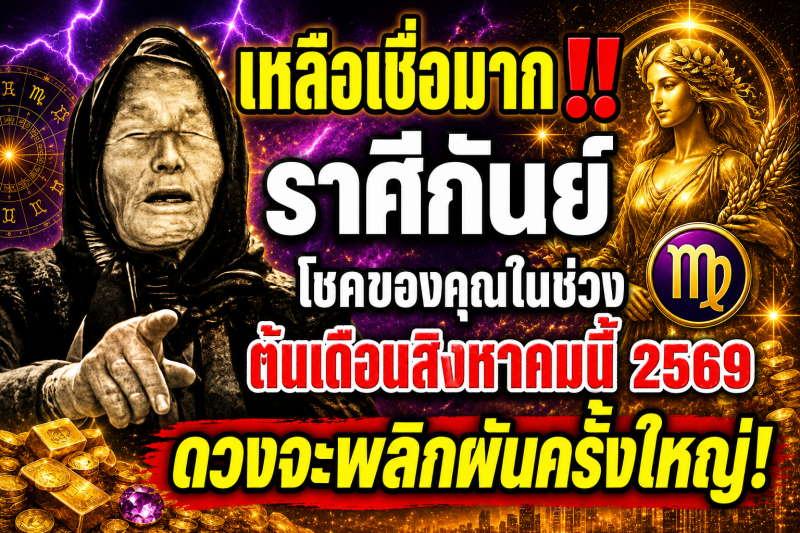 เหลือเชื่อมาก‼️ ราศีกันย์♍ โชคของคุณในช่วงต้นเดือนสิงหาคมนี้ 2569 ดวงจะพลิกผันครั้งใหญ่!