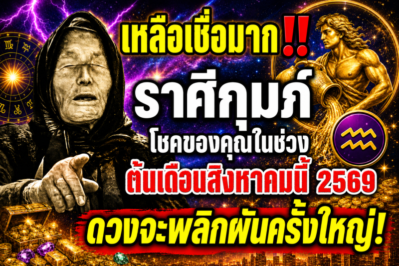 เหลือเชื่อมาก‼️ ราศีกุมภ์♒ โชคของคุณในช่วงต้นเดือนสิงหาคมนี้ 2569 ดวงจะพลิกผันครั้งใหญ่!