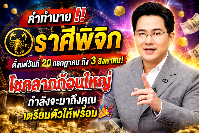 คำทำนาย‼️ราศีพิจิก ♏️ตั้งแต่วันที่ 20 กรกฎาคม ถึง 3 สิงหาคม! โชคลาภก้อนใหญ่กำลังจะมาถึงคุณ เตรียมตัวให้พร้อม 🎉