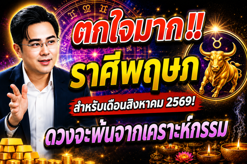 ตกใจมาก‼️ราศีพฤษภ♉ สำหรับเดือนสิงหาคม 2569! ดวงจะพ้นจากเคราะห์กรรม