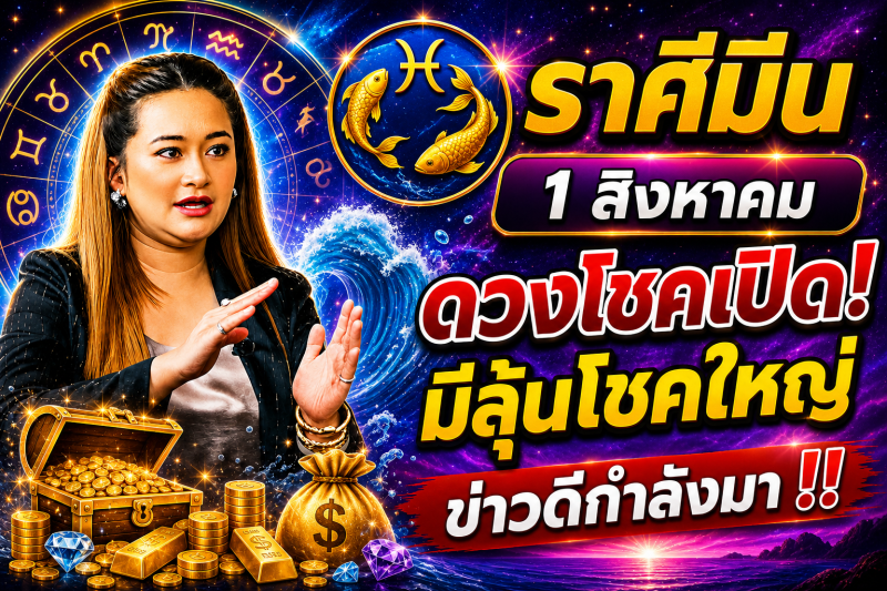 คำทำนาย‼️ราศีมีน♓ วันที่ 1 สิงหาคม 2569 โอกาสดีอาจเข้ามาแบบไม่คาดคิด