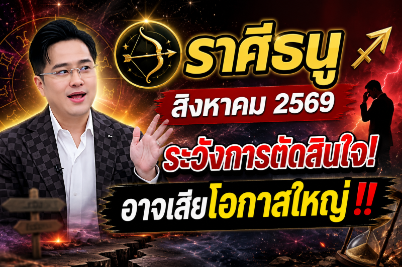 หมอดูเผย‼️ ราศีธนู♐ เดือนสิงหาคม 2569 ระวังการตัดสินใจผิดพลาด อาจเสียโอกาสใหญ่