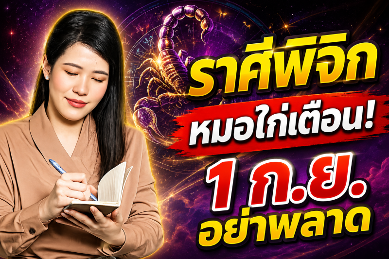 รีบเช็กดวง‼️ ราศีพิจิก♏ หมอไก่ พ.พาทินี เตือน 1 กันยายน 2569 อย่าพลาดจังหวะโชคลาภสำคัญ